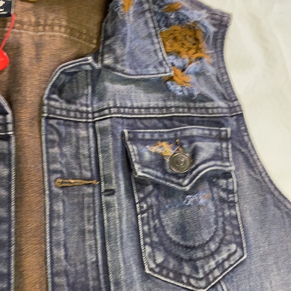 True Religion Distressed Jean Vest - Picture 4 of 5